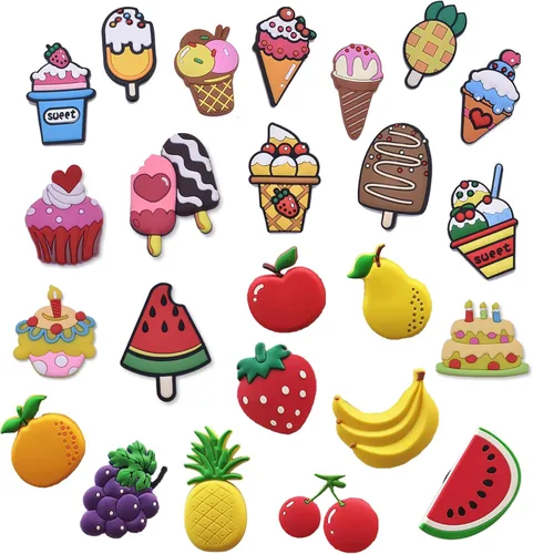 Miniatura 6 de Imanes de frutas para nevera, helado, refrigerador, frutas, decoración del hogar, calcomanías para pizarra blanca, 24 piezas