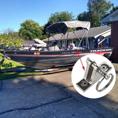 Miniatura 6 de Paquete de 2 bisagras de cubierta superior Bimini con pasadores extraíbles, acero inoxidable 316