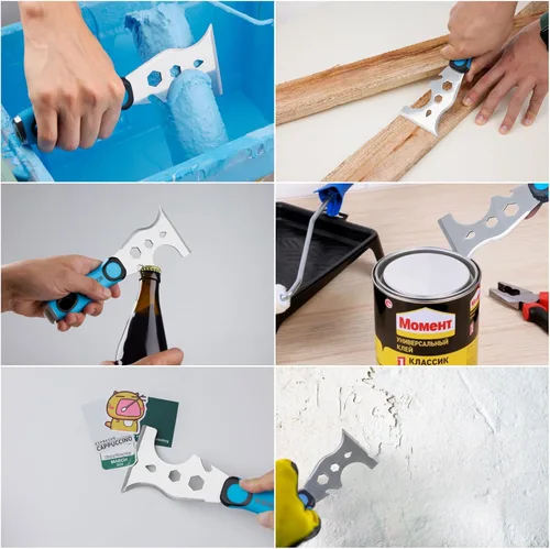 Miniatura 9 de KEZERS Kit de herramientas manuales para paneles de yeso, 7 piezas de 3, 4, 5, 6, 8 y 12 pulgadas, cuchillo de acero inoxidable para paneles de yeso