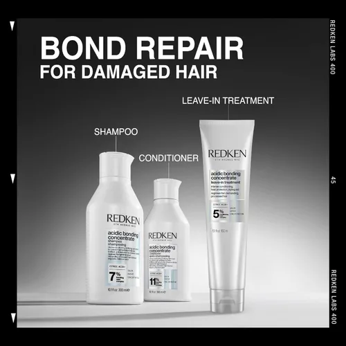 Miniatura 9 de Redken Acidic Bonding Concentrate Leave In Conditioner - For Weak & Damaged Hair, Bond Building & Strengthening Hair Repair Treatment, Smooths &