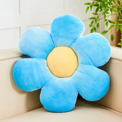 Miniatura 33 de Kcvvcr Almohada Decorativa de Flores, Almohada de Suelo Suave Blanca con Forma de 14.9" para Decoración del Hogar, Lindas Almohadas Decorativas
