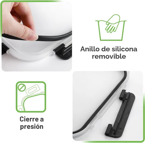 Miniatura 4 de Paquete de 8 recipientes de vidrio grandes para preparación de comidas de 36 onzas con tapas, recipientes de almacenamiento de alimentos de vidrio