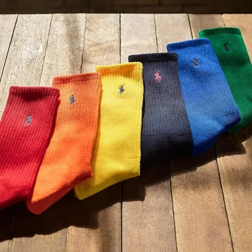 Miniatura 5 de POLO RALPH LAUREN Men's Athletic Performance Cotton Crew Socks-6 Pair Pack-Breathable Mesh & Sport Moisture Wicking