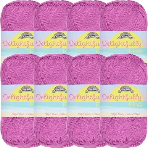 Miniatura 16 de JubileeYarn - Ovillo de hilo deliciosamente fino, 1.76 oz/madeja de rayón de bambú, color rosa polvo, 4 madejas