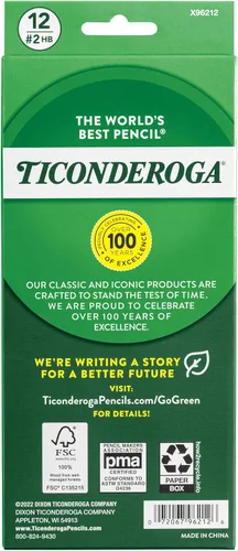 Miniatura 2 de Ticonderoga Envirostik - Lápices de madera, #2 HB suaves, naturales, 12