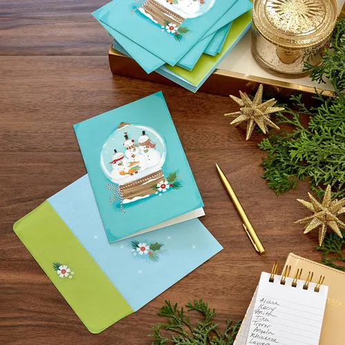 Miniatura 2 de Hallmark Tarjetas de Navidad en caja, muñecos de nieve (16 tarjetas y 17 sobres)