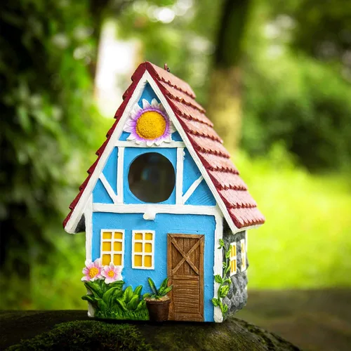 Miniatura 5 de Casa para pájaros de jardín para exteriores, colgar al aire libre, campestre, lindas casas de pájaros para pinzones de Wren, colibrí, árbol