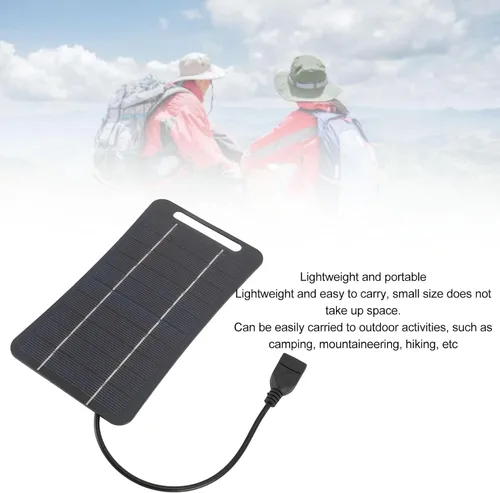 Miniatura 6 de Cargador de panel solar, 5W 5V Panel solar portátil Cargador de energía solar USB monocristalino módulo de panel solar portátil para camping, viajes