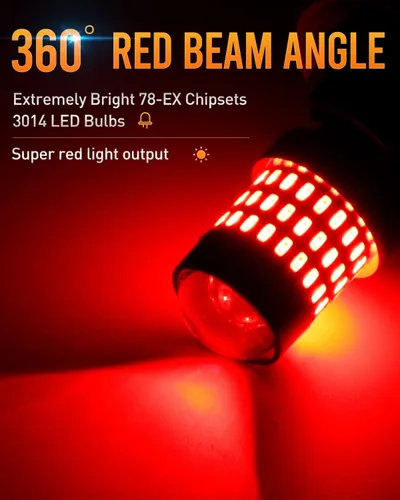 Miniatura 33 de 1156 Bombillas LED Ámbar Amarilla Luz de Señal de Giro 400% de Brillo 1141 1003 7506 Bombillas LED P21W Usadas para Luces Intermitentes Luz Trasera