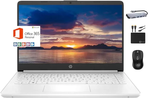 HP 2024 Premium 14" Micro-Edge portátil para estudiantes y negocios, Intel Quad-Core N4120, 8 GB de RAM, 192 GB (64 GB eMMC + tarjeta de 128 GB),