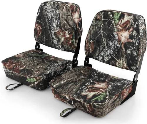 Miniatura 26 de Goplus Asientos para barco con respaldo bajo/alto, asiento plegable para barco con tornillos de acero inoxidable y bisagras de aluminio, acolchado
