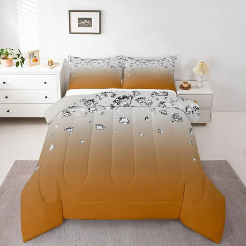 Miniatura 9 de Erosebridal Juego de edredón de color degradado morado, juego de ropa de cama de tamaño individual, moderno, abstracto, para adultos, mujeres