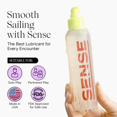 Miniatura 4 de Sense Lubricante a base de agua, lubricante suave y sedoso para hombres y mujeres, lubricante a base de agua de larga duración, insípido e inodoro