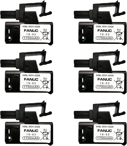 Paquete de 6: A98L-0031-0026 Batería 3V 1750mAh PLC Batería para FANUC CNC controlador de máquina, repuesto para FANUC A02B-0309-K102