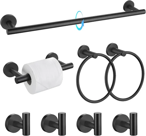 Miniatura 17 de TQKAG Juego de accesorios de baño de 5 piezas, juego de accesorios de baño de oro cepillado de 23.6 pulgadas, juego de toallero de acero inoxidable
