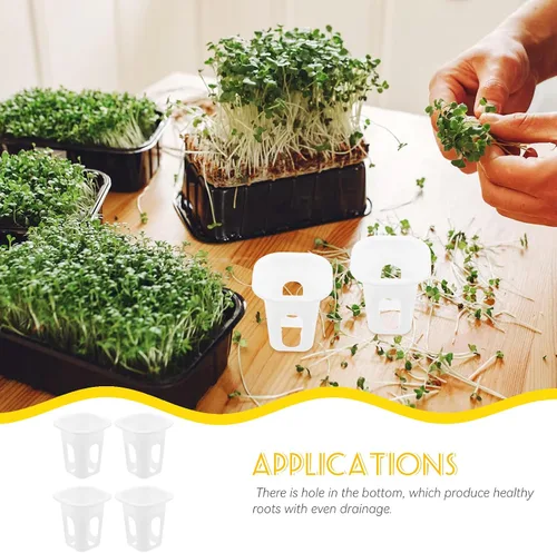 Miniatura 7 de Cabilock 50 macetas de orquídeas con agujeros, 50 cestas de cultivo hidropónicas, plantas para interiores y exteriores, para suministros de jardín