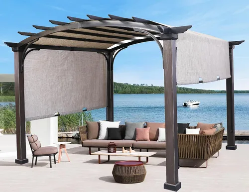 Miniatura 7 de SCOCANOPY L-PG152PST-B - Correa de repuesto compatible con pérgola independiente Lowe's Allen + Roth de 10 pies x 10 pies, gris