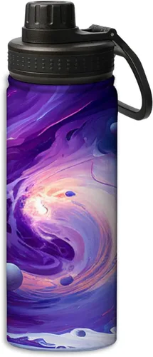 Miniatura 19 de Botellas de agua aisladas de 18 onzas, con estampado de mal de ojo, botella de agua deportiva aislada de doble pared a prueba de fugas, taza térmica