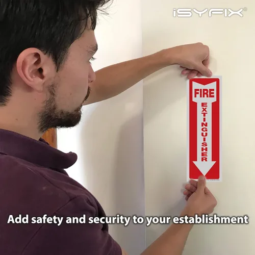 Miniatura 4 de iSYFIX Calcomanías de letreros para extintor de incendios, paquete de 12 calcomanías de vinilo autoadhesivas de alta calidad, laminadas para máxima