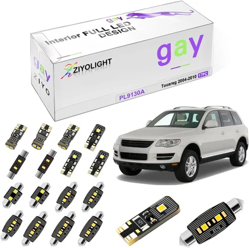 Repuesto PL9130A para Volkswagen Touareg 2004-2010, kit de luces LED interiores de 6000 K, accesorios de bombillas LED blancas de cúpula (17