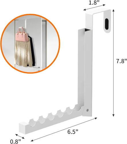 Miniatura 4 de Tendedero plegable para ropa interior y lavandería, paquete de 2 ganchos para colgar sobre la puerta con 6 ranuras, gancho plegable portátil