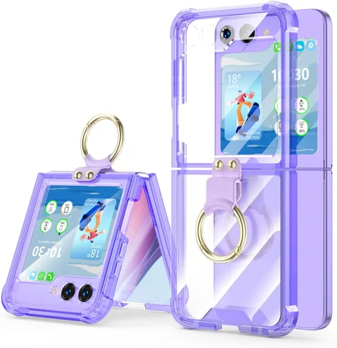 Miniatura 7 de Funda magnética diseñada para Galaxy Z Flip 5 con protección de bisagra y soporte [compatible con MagSafe] para Samsung Flip 5 Slim Funda protectora