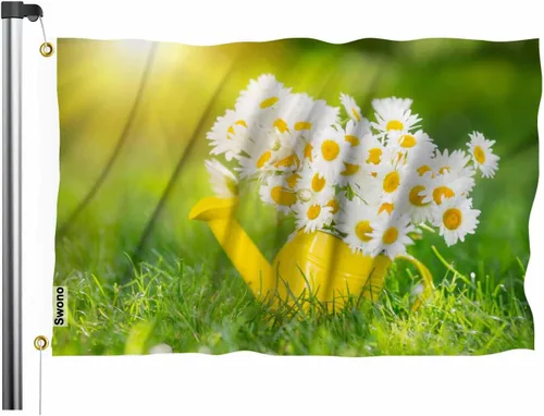 Miniatura 10 de Bandera de gnomos de Navidad de Swono 3x5 pies con gnomo de invierno con sombrero a rayas, bandera para exteriores, bandera decorativa de jardín