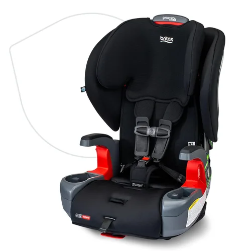 Britax Grow with You ClickTight Asiento de Coche Arnés-2-Elevador, Elevador de Respaldo Alto 2-en-1, Contorno Negro