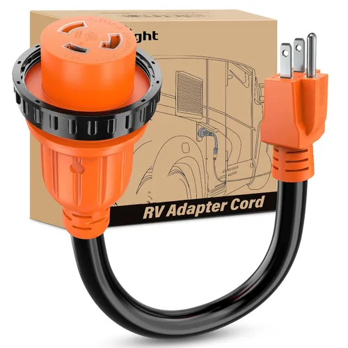 Miniatura 9 de Nilight - 50033R Adaptador de enchufe RV de 18 pulgadas, 50 amperios a 30 amperios, adaptador eléctrico de Dogbone de alta resistencia con mango 115G