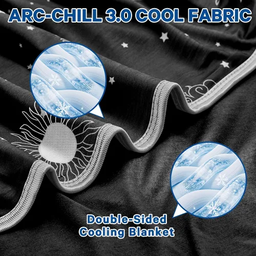 Miniatura 3 de inhand Manta refrescante (50 x 60 pulgadas), mantas refrescantes de doble cara para personas que duermen con calor, manta de verano fresca, suave
