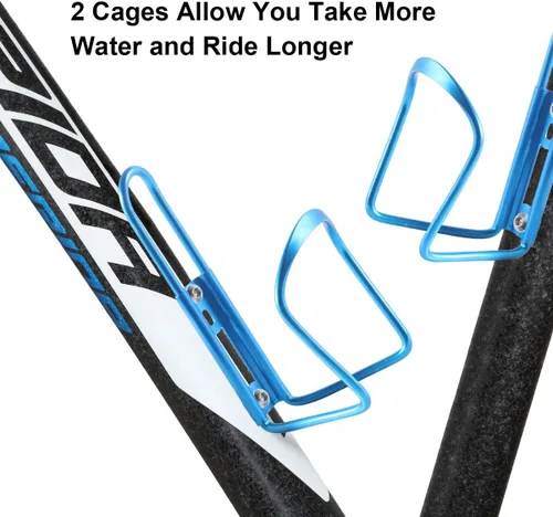 Miniatura 6 de Soporte ligero de aleación de aluminio para botella de agua para bicicleta, paquete de 2 para MTB y bicicleta de carretera