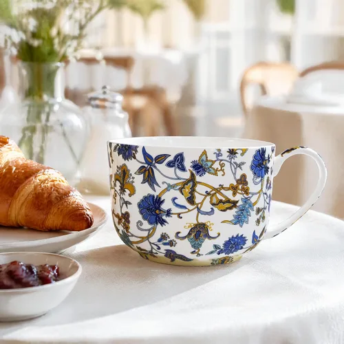 Miniatura 3 de Tazones de sopa de 25 onzas de porcelana con mangos, taza grande de sopa para café, cereal, avena, café con leche, sopa floral, taza de sopa