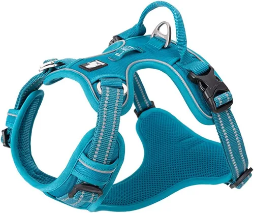Miniatura 11 de TRUE LOVE Arnés para perro sin tirones de nylon reflectante para mascotas ajustable, control cómodo, colores brillantes Truelove TLH56512 Marrón