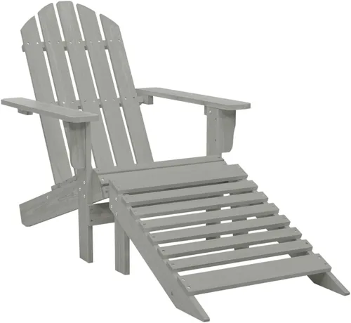 Miniatura 5 de Grand Fauteuil de Jardin Adirondack Démontable con mesa otomana y otomana y macizo Bois de Sapin Gris para patio, terraza, jardín, cómodo y duradero