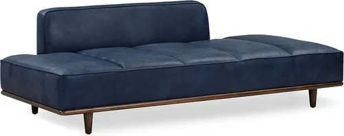 Miniatura 9 de Poly & Bark Jasper Daybed – Cognac Tan – Tapicería de cuero puro de anilina de grano completo – Marco de madera de fresno teñido de nuez, 6.6 pies