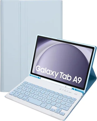 Miniatura 8 de Funda de teclado para Samsung Galaxy Tab A9 de 8.7 pulgadas 2023, teclado desmontable con soporte para lápiz, funda protectora para tablet Tab A9