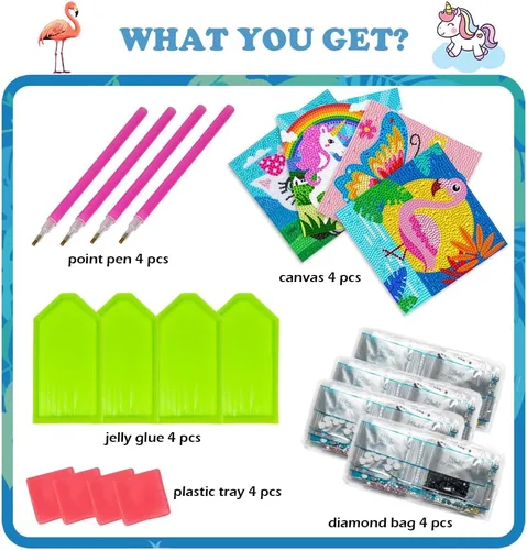 Miniatura 6 de Labeol Kits de arte de diamantes para niños, manualidades para niñas de 6 a 8 a 10 a 12 años, fáciles de hacer tú mismo, creativas calcomanías