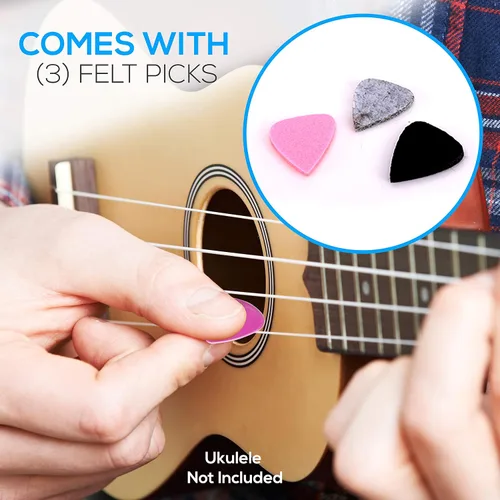 Miniatura 7 de Pyle PRTPUKTKIT10 Kit de accesorios duraderos y compactos para ukelele – Práctico sintonizador digital, bolsa de concierto resistente, correa