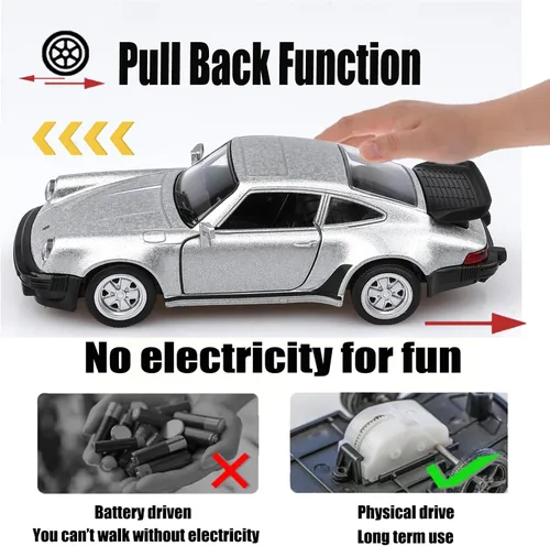 Miniatura 4 de TOKAXI Modelos de automóvil Porsche 911 Trubo a escala 1/36, auto de juguete Porsche 911, autos de regalo para niños y niñas