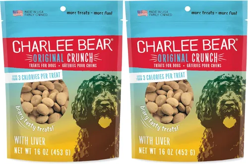 Miniatura 14 de Charlee Bear Original Crunch - Golosinas para perros, hígado de pollo, bolsa resellable de 16 onzas, golosinas de entrenamiento bajas en calorías