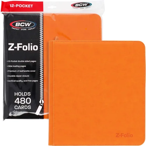 Miniatura 7 de BCW Z-Folio LX - Cartera con cremallera – Álbum de 12 bolsillos de cuero sintético verde premium – Cremallera segura – Capacidad de 480 tarjetas