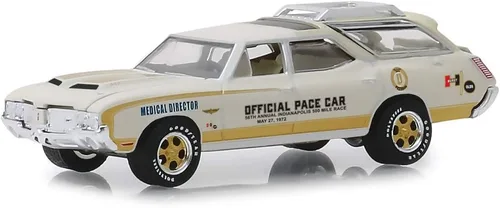Miniatura 2 de 1972 Oldsmobile Vista Cruiser Cream Director Médico 56th Anual Indianapolis 500 Mile Race Coche oficial de ritmo 1/64 de Greenlight 30050