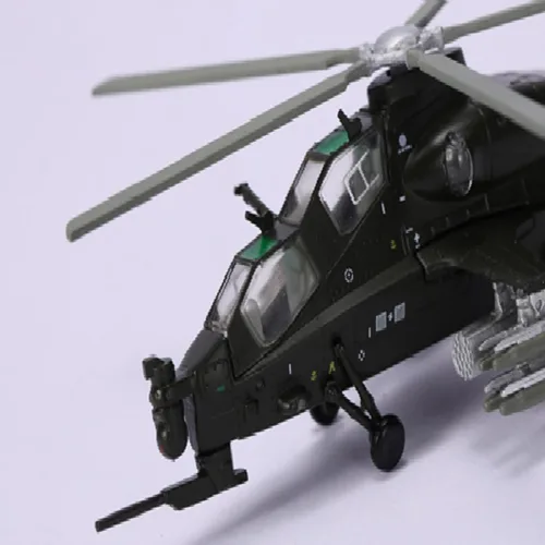 Miniatura 5 de 1:100 Aleación China Armado WZ-10 Helicópteros Modelo de Aeronave Militar Modelo de Aeronave Simulación Aviación Ciencia Exposición
