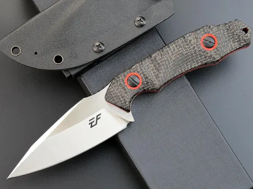 Miniatura 2 de Eafengrow EF136 Cuchillo de hoja fija, hoja de acero de 60.6 in, mango Micarta mango completo EDC herramienta cuchillos fijos para trabajar Negro