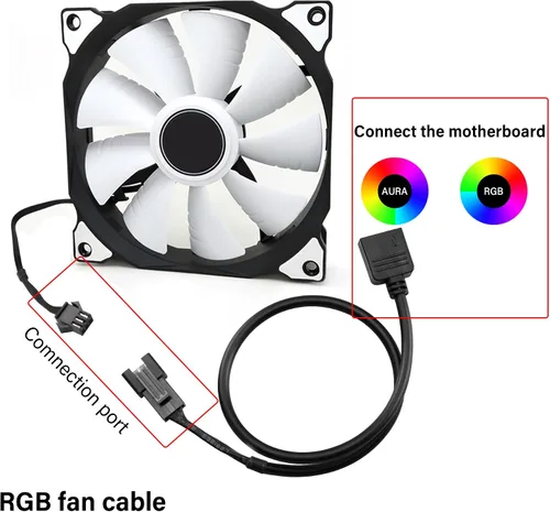 Miniatura 5 de GINTOOYUN Cable de extensión RGB, adaptador de conector ARGB macho de 3 pines a SM 3 pines, cable de extensión direccionable de 5 V para ventilador