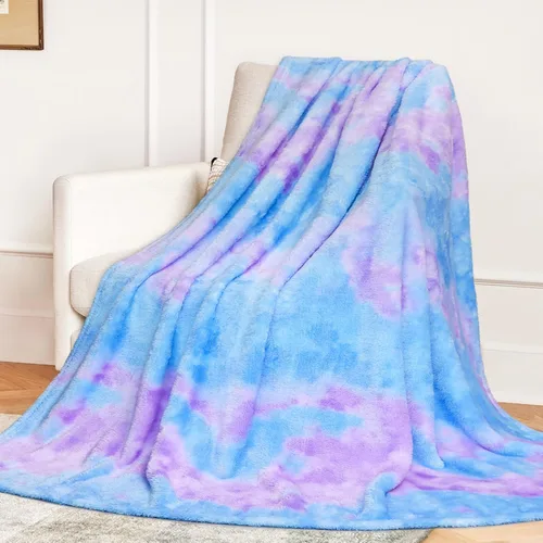 Miniatura 28 de Manta de forro polar púrpura tipo cobija - Manta de 300 GSM para sofá, cama, suave, ligera, mullida, acogedora, mantas de microfibra y cobijas
