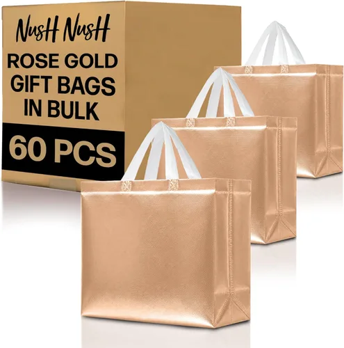 Miniatura 59 de Nush Nush Bolsas de regalo de color azul aguamarina de gran tamaño – Juego de 30 bolsas de regalo azul claro brillante con asas a granel – Bolsa