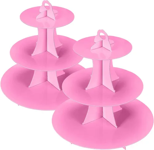 Miniatura 2 de YLDW Soporte para Cupcakes de 3 Niveles, Soporte para Pastel, Torre de Soporte para Cupcakes DIY Escalonada para Exhibiciones de Mesa de Postres