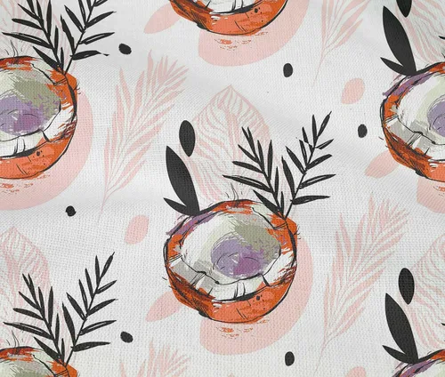 Miniatura 5 de oneOone Cotton Flex Brown Fabric Tropical Sewing Material Print Fabric By The Yard 40 Inch Wide-5K