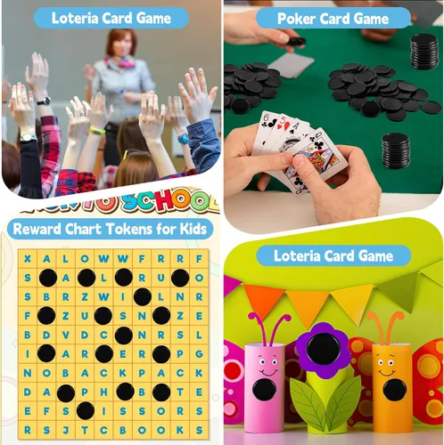 Miniatura 7 de Coopay 1000 fichas de bingo de 1 pulgada a granel, marcadores de bingo para práctica de matemáticas, contadores de aprendizaje de plástico, discos